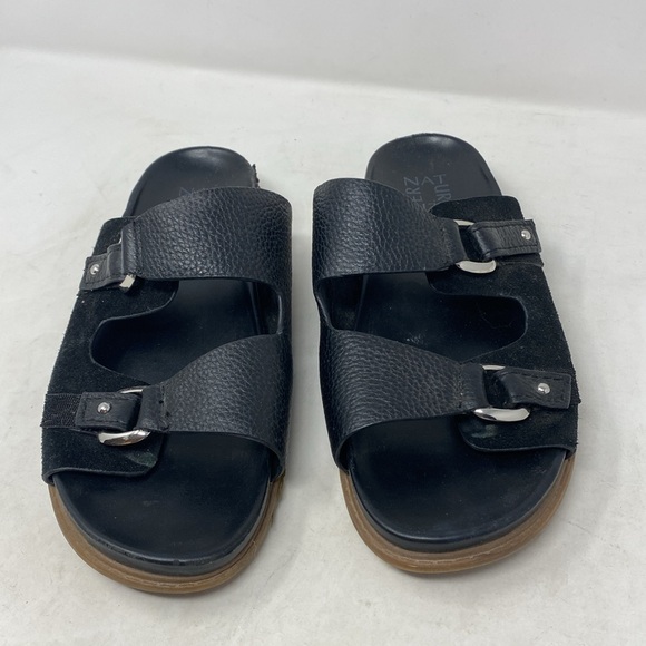 Naturalizer Madigan Leather and Suede Buckle Slide Sandals - Picture 2 of 7